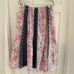 Choices boho flowy pleated maxi full skirt Large